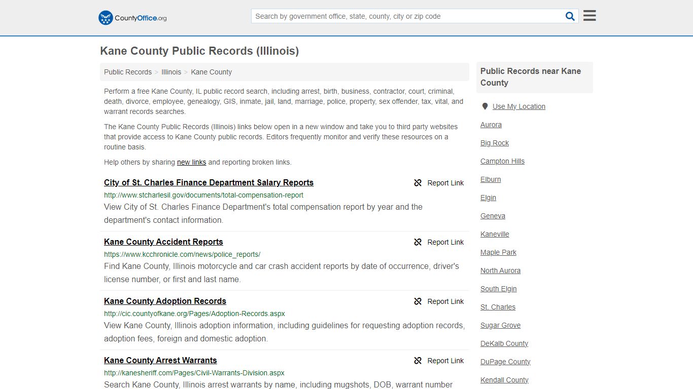 Public Records - Kane County, IL (Business, Criminal, GIS, Property ...